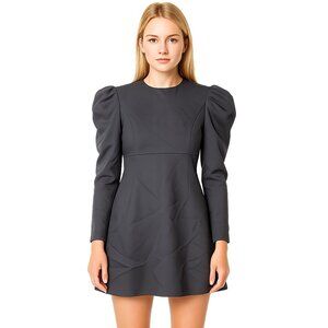 NWT Mac Duggal Puff Long Sleeve Mini Dress Black 2 #A0095